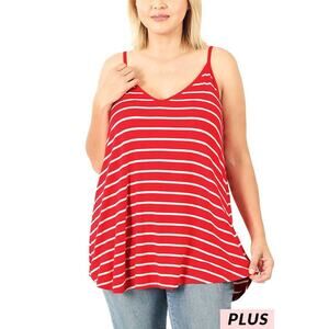 3. Plus Size Striped Front And Back Reversible Cami Top